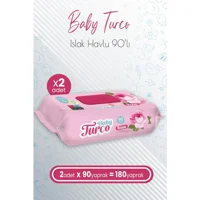 Baby Turco Rose 90 Yaprak 2'li Paket Islak Mendil