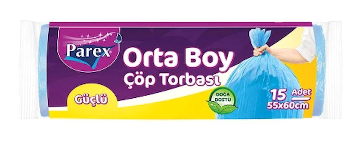 Parex Orta Boy 55x60 cm Çöp Poşeti 12x15 Adet Mavi