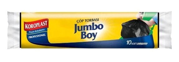 Koroplast Jumbo Boy 80x110 cm Çöp Poşeti 2x10 Adet Siyah