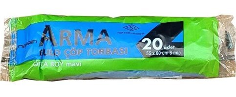 Arma Orta Boy 55x60 cm Çöp Poşeti 20 Adet Mavi