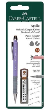 Faber-Castell Apollo 2325 Silgili Plastik Neon Mor 0.5 mm Uçlu Versatil Kalem Seti