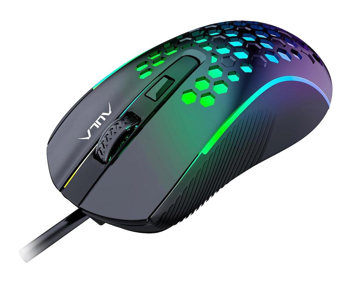 Aula S11 RGB Ergonomik Makrolu Kablolu Siyah Optik Gaming Mouse