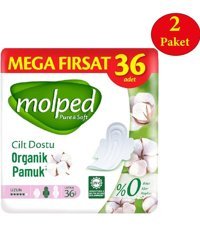 Molped Pure&Soft Organik İnce Antialerjik 36'lı Hijyenik Ped 2 Adet