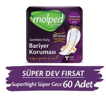 Molped Super Night İnce 20'li Hijyenik Ped 3 Adet