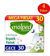 Molped Pure&Soft Organik İnce Antialerjik 30'lu Hijyenik Ped 4 Adet