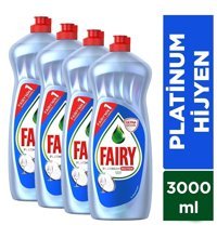 Fairy Platinum Hijyen Limon Kokulu Sıvı El Bulaşık Deterjanı 4x750 ml