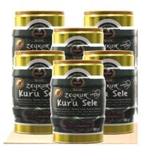 Zeykur Zeytinleri Kuru Sele Light Tuzsuz Siyah Zeytin Teneke 6x900 gr