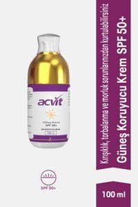 Acvit Mineral Compact Renksiz 50 Faktör Tüm Ciltler İçin Nemlendiricili Yaşlanma Karşıtı Aydınlatıcı Yağsız Suya Dayanıklı Vücut Güneş Kremi 100 ml