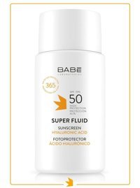 Babe Super Fluid Renksiz 50 Faktör Tüm Ciltler İçin Nemlendiricili Yaşlanma Karşıtı Mineral Filtreli Yağ Bazlı Suya Dayanıklı Yüz Güneş Kremi 50 ml