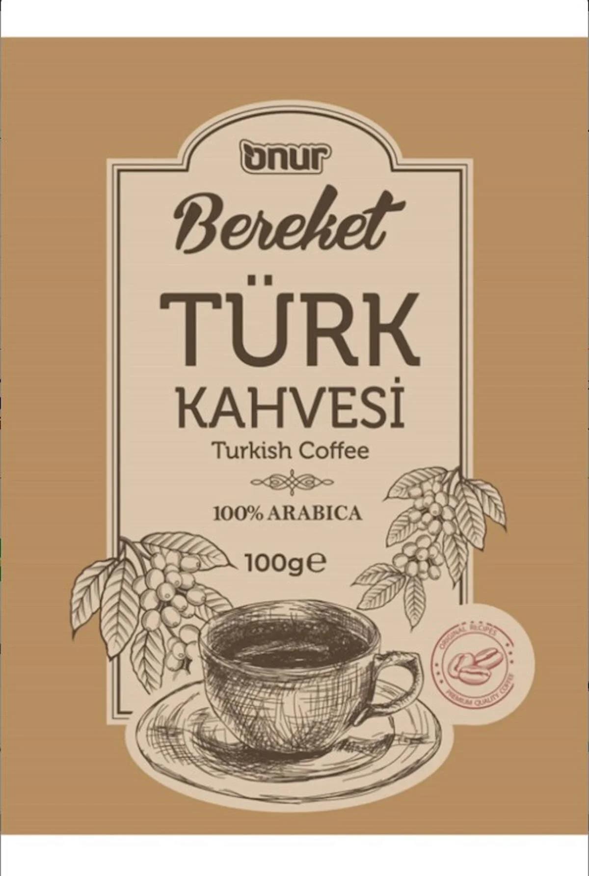 Onur Bereket Sade Orta Kavrulmuş Türk Kahvesi 6x100 gr