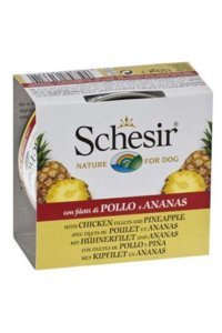 Schesir Nature Ananas ve Tavuk Aromalı Parça Etli Yetişkin Köpek Maması 150 gr Tekli