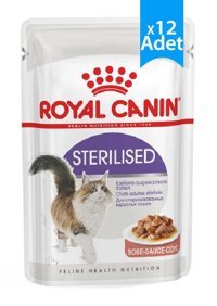 Royal Canin Sterilised Yetişkin Kısırlaştırılmış Kümes Hayvanı Parça Etli-Soslu Yaş Kedi Maması 12x85 gr