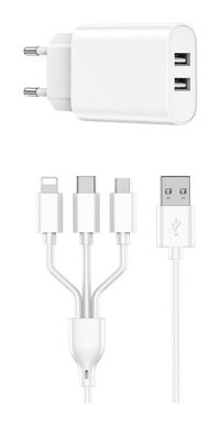 Wiwu Wi-U003 Universal USB Kablolu /2.1 Amper Çoklu Hızlı Şarj Aleti Beyaz