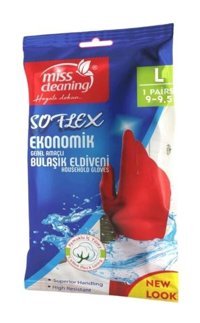 Miss Cleaning Kırmızı Large 360 Çift Bulaşık Eldiveni