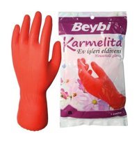 Beybi Karmelita Kırmızı Medium 25 Çift Bulaşık Eldiveni