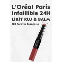 L'Oréal Paris 802 Forever Française Kalıcı Işıltılı Krem Lipstick Ruj