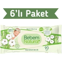 Bebem Natural Narin Dokunuş 90 Yaprak 6'lı Paket Islak Mendil