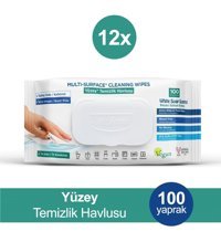 Deep Fresh İz Bırakmaz Karbonat & Beyaz Sirke 100 Yaprak 12'li Paket Yüzey Temizleme Mendili