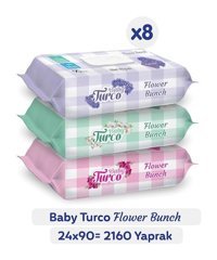 Baby Turco Flower Bunch 90 Yaprak 24'lü Paket Islak Mendil