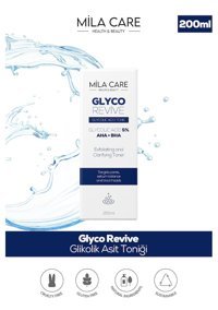 Mila Care Glyco Revive Tüm Cilt Tipleri İçin Aha+Bha Gözenek Sıkılaştırıcı Leke Giderici Likit Tonik 203 ml