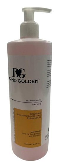 Dermo Golden Anti-Blemish Tüm Cilt Tipleri İçin Salisilik Asitli Leke Giderici Yüz Temizleyici Losyon Tonik 500 ml