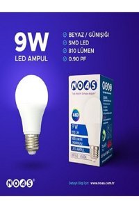 Noas 9 W Tasarruflu Beyaz E27 Armut Led Ampül