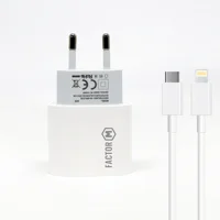 Factor M PD20W iPhone Lightning - Type-C Kablolu 20 W Hızlı Şarj Aleti Beyaz