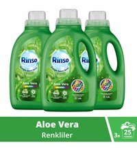 Rinso Komple Bakım Serisi Aloe Vera Renkliler İçin 75 Yıkama Sıvı Deterjan 3x1.5 lt