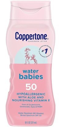 Coppertone Water Babies 50 Faktör Hassas Ciltler İçin Bebek Yüz ve Vücut Güneş Losyonu 237 ml