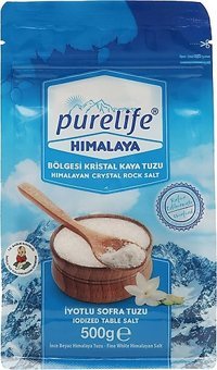 Purelife İyotlu Toz Himalaya Tuzu Paket 500 gr