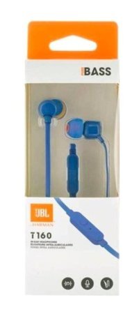 Jbl Tune 160 CT Silikonlu Mikrofonlu 3.5 mm Jak Kablolu Kulaklık Mavi