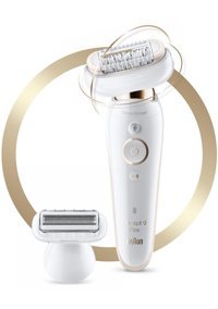 Braun Silk-Epil 9 Flex 9006 SensoSmart Yüz Genital Bölge Tüm Vücut Bıyık Koltuk Altı Bacak için Çift Başlıklı Kablosuz Işıklı Epilatör Beyaz