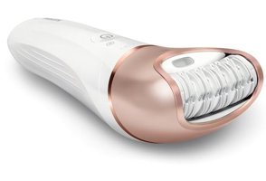 Philips BRE644-00 Satinelle Prestige Genital Bölge Tüm Vücut Koltuk Altı Bacak için 32 Cımbızlı Tek Başlıklı Kablosuz Işıklı Islak Kuru Epilatör Beyaz - Rose