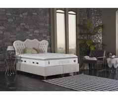 Tutku Yatak Premium Dinamik 160x200 cm Başlıklı Yataklı Sandıklı Tek Kişilik Baza Seti Krem