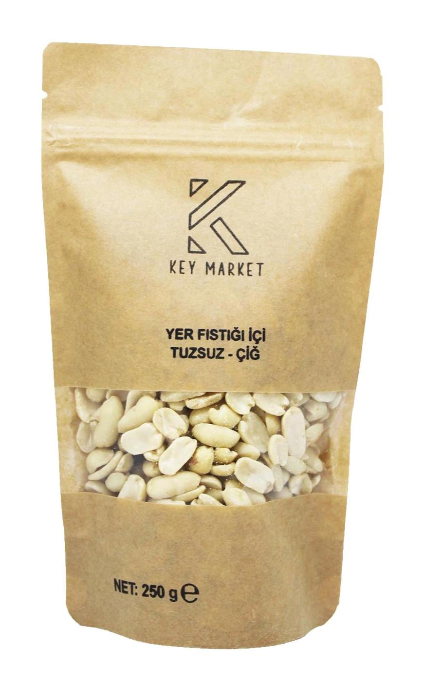 Key Market Soyulmuş Tuzsuz Çiğ Yer Fıstığı 250 gr