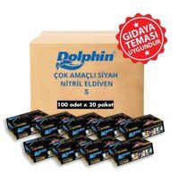 Dolphin Siyah Small Temizlik Eldiveni 20 Paket