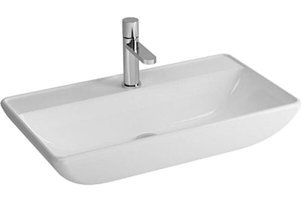 Newarc Domino 5019BT Klasik Tekli 68 cm Seramik Tezgah Üstü Dikdörtgen Lavabo Beyaz