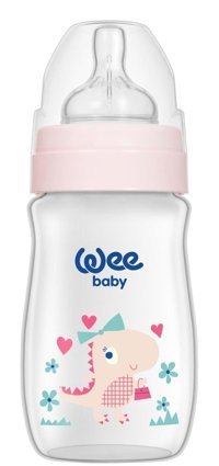 Wee Baby 960 Safari Polipropilen Yenidoğan Yavaş Akışlı 0-6 Ay Desenli Şeffaf Biberon 250 ml