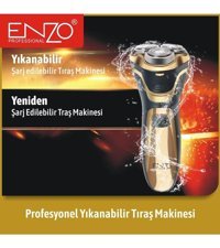 Enzo PROFESSIONAL Sakal 3 Başlıklı Çok Amaçlı Sinekkaydı Kuru Tıraş Makinesi