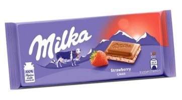 Milka Tablet Çilekli Yoğurtlu Sütlü Çikolata 100 gr 24 Adet