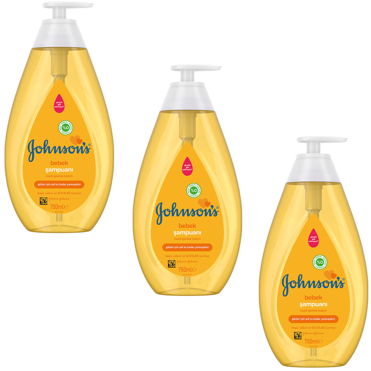 Johnson's Baby Göz Yakmayan Yenidoğan Hassas Ciltler Bebek Şampuanı 3x750 ml