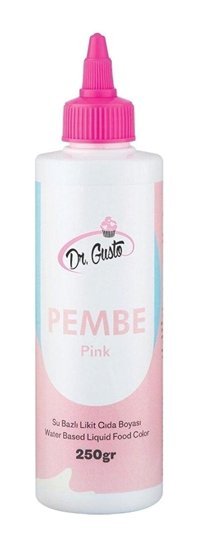 Dr. Gusto Pembe Su Bazlı Sıvı Gıda Boyası 250 ml