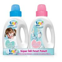 Uni Baby Aktif 1000 ml Sıvı Bebek Deterjanı + 1000 ml Sıvı Yumuşatıcı