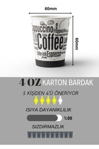 Akcup 4 Oz Baskılı Karton Bardak 150'li Çok Renkli