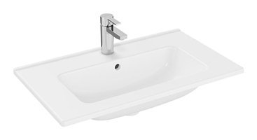 Vitra Mia 7463L003-0001 Klasik Tekli 70 cm Seramik Tezgah Üstü Dikdörtgen Lavabo Beyaz