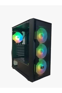 Gameforce Hunter RGB Mesh 4 Fanlı Siyah Dikey Kullanım Micro ATX Oyuncu Bilgisayar Kasası