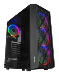 Everest Bumpy RGB Mesh 4 Fanlı Siyah Dikey Kullanım ATX Oyuncu Bilgisayar Kasası