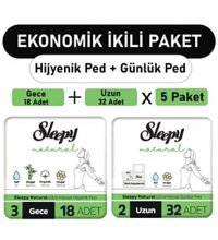 Sleepy Natural Organik Antialerjik İnce 18'li+32'li Hijyenik Ped 5 adet