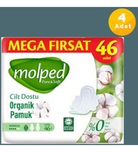 Molped Pure Soft Organik Antialerjik İnce 46'lı Hijyenik Ped 4 Adet