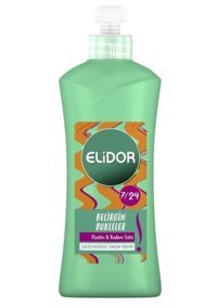 Elidor 7/24 Elastin Badem Sütü Hacim Veren Boyalı Dalgalı Kıvırcık Saçlar için Durulanmayan Kadın Saç Kremi 300 ml